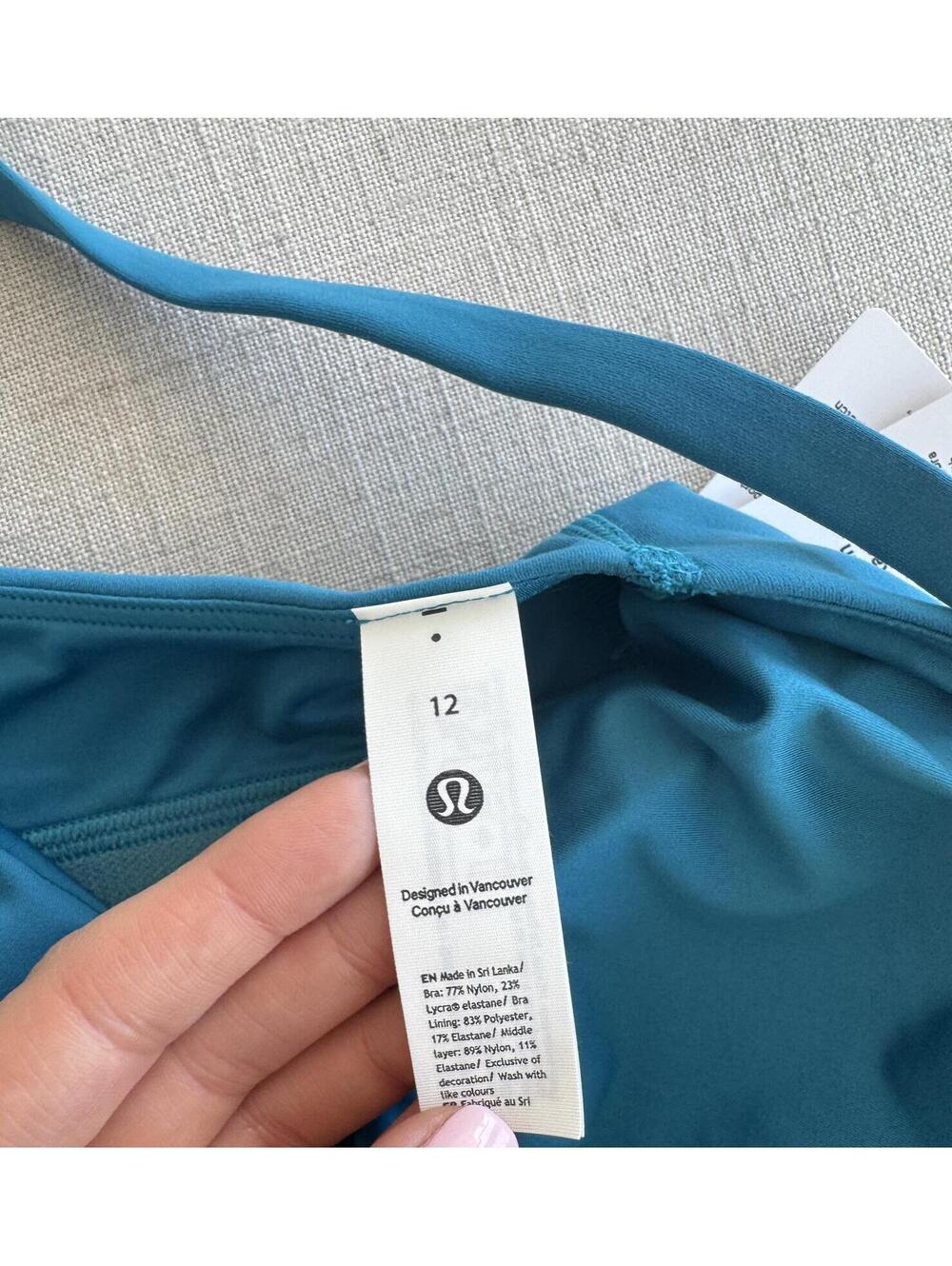 NWT Lululemon Wunder Train Strappy Racer Bra Hawaiian Blue Size 12 - Picture 5 of 6